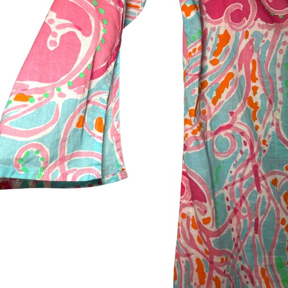 Lilly Pulitzer Courtney Jellies Be Jammin Jelly Fish 3/4 Sleeve Tunic Dress Sz S - Picture 5 of 6